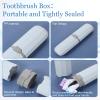 2 PCS Denture Brush, Retainer Brush Denture Toothbrush with Rubber Anti-Slip Handle, False Teeth Care with Carrying Case, Denture Brushes for Cleaning False Teeth Maintenance view 3