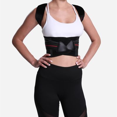 CWLPSL Adjustable Posture Corrector Back Support Shoulder Brace Correction Spine Postural Fixer Tape (Color : Black Size : Medium) (Black X)