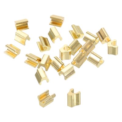 sourcing map 40Pcs Zipper Slider Retainers, #3 Top Stopper Closed-end Zipper Slider for Bag Coat Jacket DIY Sewing Replacement, Light Gold