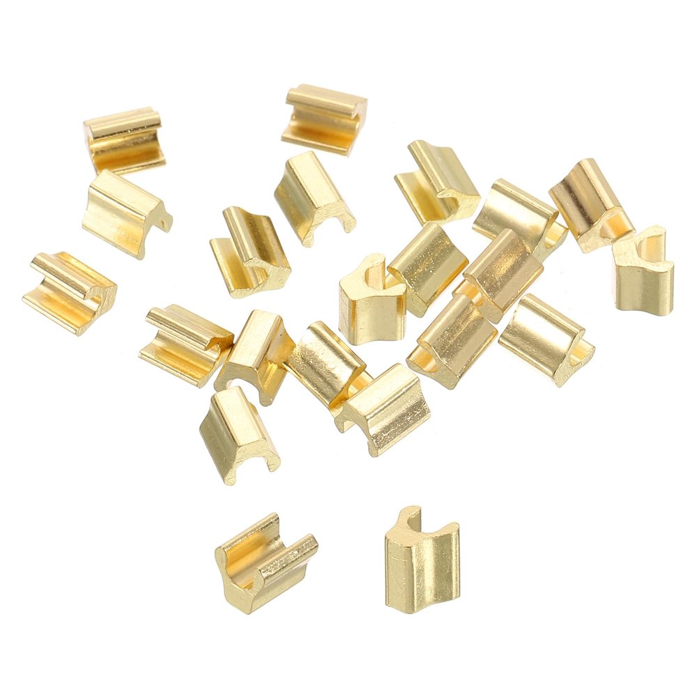 sourcing map 40Pcs Zipper Slider Retainers, #3 Top Stopper Closed-end Zipper Slider for Bag Coat Jacket DIY Sewing Replacement, Light Gold