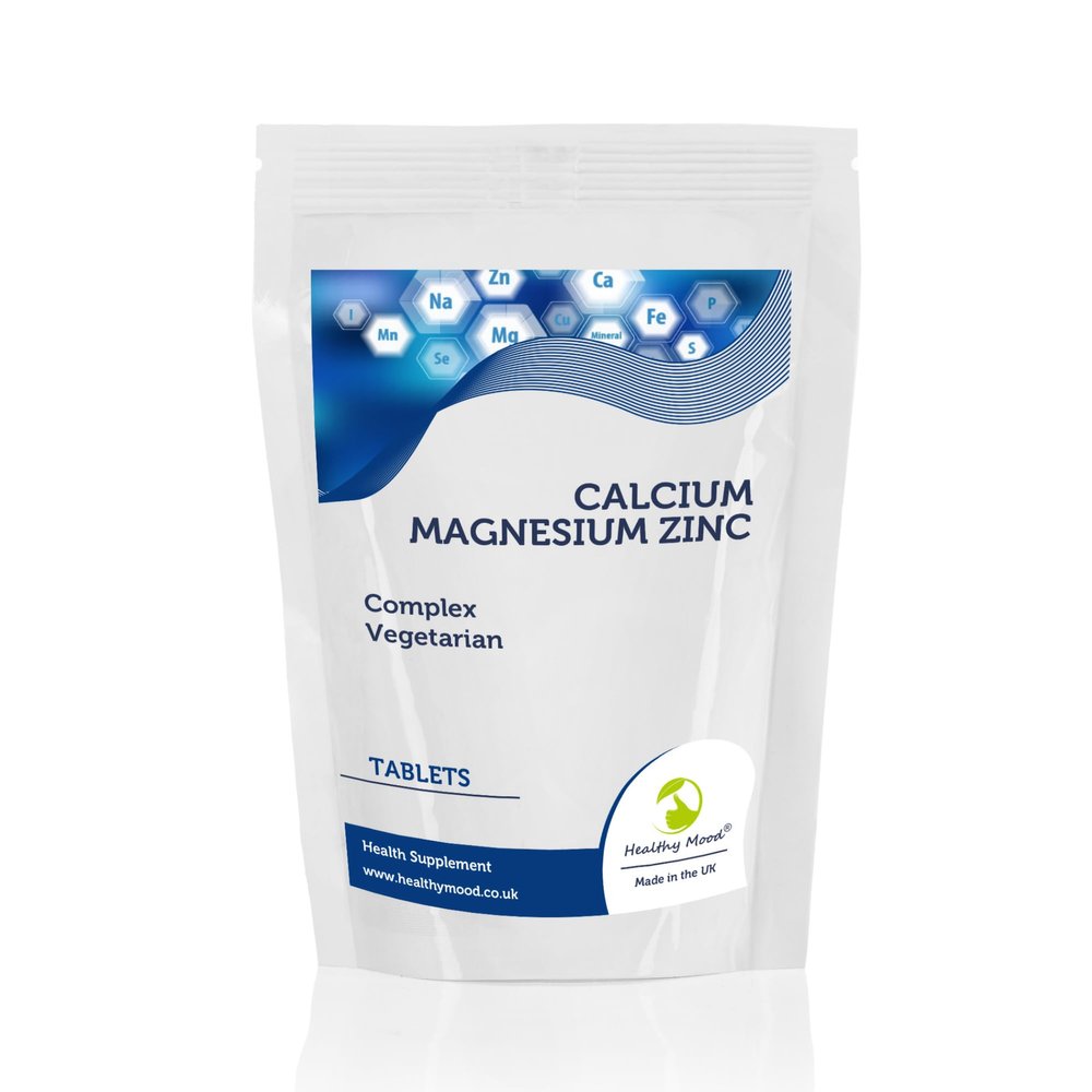 Calcium Magnesium Zinc 60 Tablets - Essential Minerals for Bone Health, Immune Support & Muscle Function - High-Strength Daily Supplement