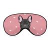 French Bulldog in A Red Bow Eye Masks for Sleep Adjustable Pink Background Sleep Mask Soft Blackout Sleeping Eye Mask for Men Women Full Night's Sleep view 1