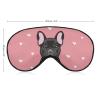 French Bulldog in A Red Bow Eye Masks for Sleep Adjustable Pink Background Sleep Mask Soft Blackout Sleeping Eye Mask for Men Women Full Night's Sleep view 2