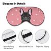 French Bulldog in A Red Bow Eye Masks for Sleep Adjustable Pink Background Sleep Mask Soft Blackout Sleeping Eye Mask for Men Women Full Night's Sleep view 3