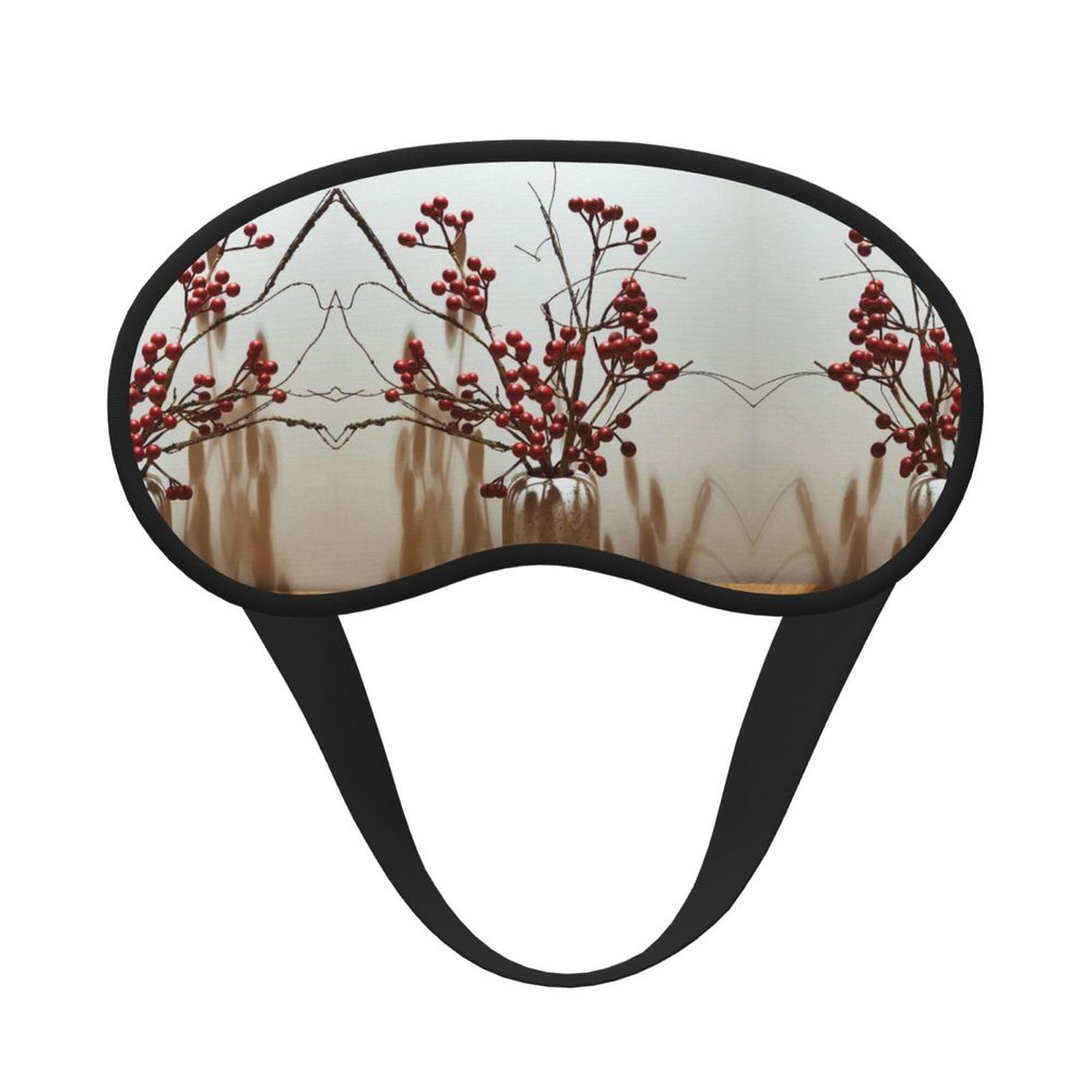 Bunch of Berries Printed Sleep Black Edge Eye Mask, with Good Shading Effect, is an Ideal Choice for Travel, Meditation, Etc