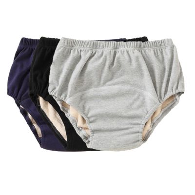 3 Pack Incontinence Underwear for Women Men,Adult Cloth Diapers Washable Leak Proof Underwear Reusable Home Care Incontinence Leakage Protective Panties Shields(A02,XXX-Large)
