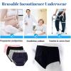 3 Pack Incontinence Underwear for Women Men,Adult Cloth Diapers Washable Leak Proof Underwear Reusable Home Care Incontinence Leakage Protective Panties Shields(A02,XXX-Large) view 3