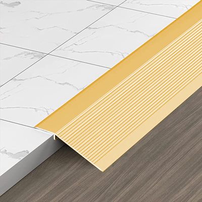 Extra Wide 10cm Floor Transition Strip Gold Carpet to Wood Threshold Door Bar Long 110cm Entry Ramp for Home Walkers