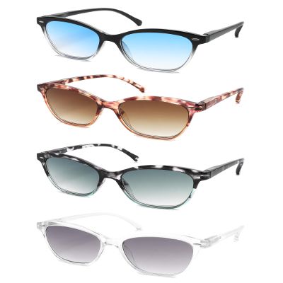 MODFANS 4-Pack Reading Glasses Women Sun Glasses Blue Light Blocking Fashion Pattern Design Comfort Spring Hinges Included Pouch