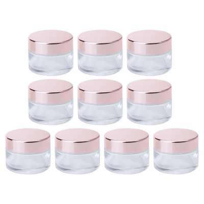 10 Pcs Empty Cosmetic Containers Glass Cream Jar for Lip Balm Eye Shadow Lotion 50g