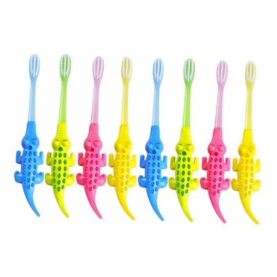 Healvian 8pcs Cartoon Children Toothbrush Set with Soft Bristles and Short Neck Design, Lightweight Pp and Pbt Material Oral Care Tooth Brushes for Kids, Suitable for Christmas and Random Color