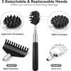 3 Removable Heads Stainless Steel Portable Back Scratcher Massager,Portable Back Massager with Interchangeable Heads - Itch Relief Guaranteed view 3