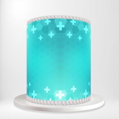 Honeycomb Pattern On Green Wrap Around Print A4 Edible Paper Cake Topper Icing Sheet Side Ribbon Border Decor for Personalised Themed Decorations