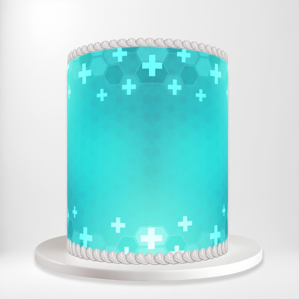 Honeycomb Pattern On Green Wrap Around Print A4 Edible Paper Cake Topper Icing Sheet Side Ribbon Border Decor for Personalised Themed Decorations