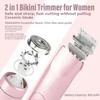Comfort 2 in 1 Electric Lady Shaver, Ezme Razor, Mini Wet and Dry Women Hair Remover, Dual Head Design Shaver, Rechargeable Waterproof Cordless Bikini Trimmer for Legs, Underarm, Arm (Pink) view 2