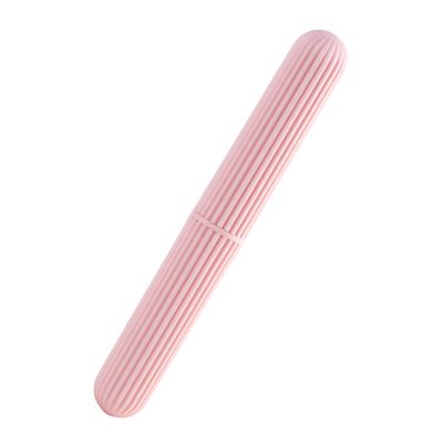 Akozon Portable Toothbrush Case - Simple Stripe Travel Toothbrush Holder, Compact Toothbrush Storage Container for Easy Travel and Hygiene
