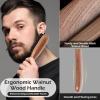 Beard Brush, 100% Real Wild Boar Bristle Walnut Wood Beard & Mustache Comb Brush for Mens Beard Grooming and Care, Gift for Men to Straighten and Promote Beard Growth view 3