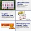 Football Fan Gifts For Arsenal Fans Hamper Bundle With Arsenal Gifts Merchandise Highbury Stadium Officially Licensed Tea Tin, Border Biscuits Ginger and x5 Borders Biscuits Mini Packs view 2