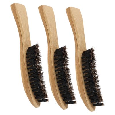 DECOMELODY 3pcs Boar Bristle Beard Brush for Men Long Handle Beard Cleaning Brush for Men Assorted style