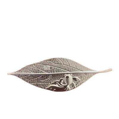 UPAQULTER 999 Sterling Silver Leaf Pet Tea, Boiled Tea Enough Anemone, Tea Ceremony Accessories, Red Gift Box