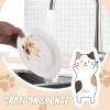 Cat Sponge Cat Shape Sponge Cartoon Washing Up Sponge Wood Pulp Cellulose Sponge Soft Non Scratch Scouring Pad Kitchen Scrubber Sponge for Dishwashing Kitchen Household view 2