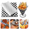 100PCS Deli Paper,Premium Food Basket Liners, Grease Resistant Wax Paper Sheets for Food,Deli Wrap Wax Paper Sheets for Wrapping Bread and Sandwiches (Black, 7'') view 1