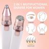 2-in-1 Women's Eyebrow and Facial Hair Removal Device,Facial Hair Trimmer,Electric Portable 2 in 1 Face Shaver and Eyebrow Trimmer, Rechargeable Lips Body Facial Razor, Built-in LED Light (1 Pcs) view 2