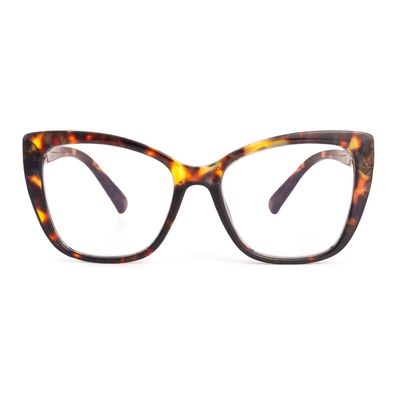SKYWAY Women Reading Glasses, Fashion Oversized Blue Light Blocking Computer Readers for Women, Square Cat Eye Frame Ladies Glasses with Spring Hinge (Tortoise,3.5+)