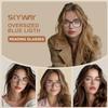 SKYWAY Women Reading Glasses, Fashion Oversized Blue Light Blocking Computer Readers for Women, Square Cat Eye Frame Ladies Glasses with Spring Hinge (Tortoise,3.5+) view 2