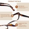 SKYWAY Women Reading Glasses, Fashion Oversized Blue Light Blocking Computer Readers for Women, Square Cat Eye Frame Ladies Glasses with Spring Hinge (Tortoise,3.5+) view 4
