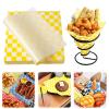 100PCS Deli Paper,Premium Food Basket Liners, Grease Resistant Wax Paper Sheets for Food,Deli Wrap Wax Paper Sheets for Wrapping Bread and Sandwiches (Yellow, 7'') view 1