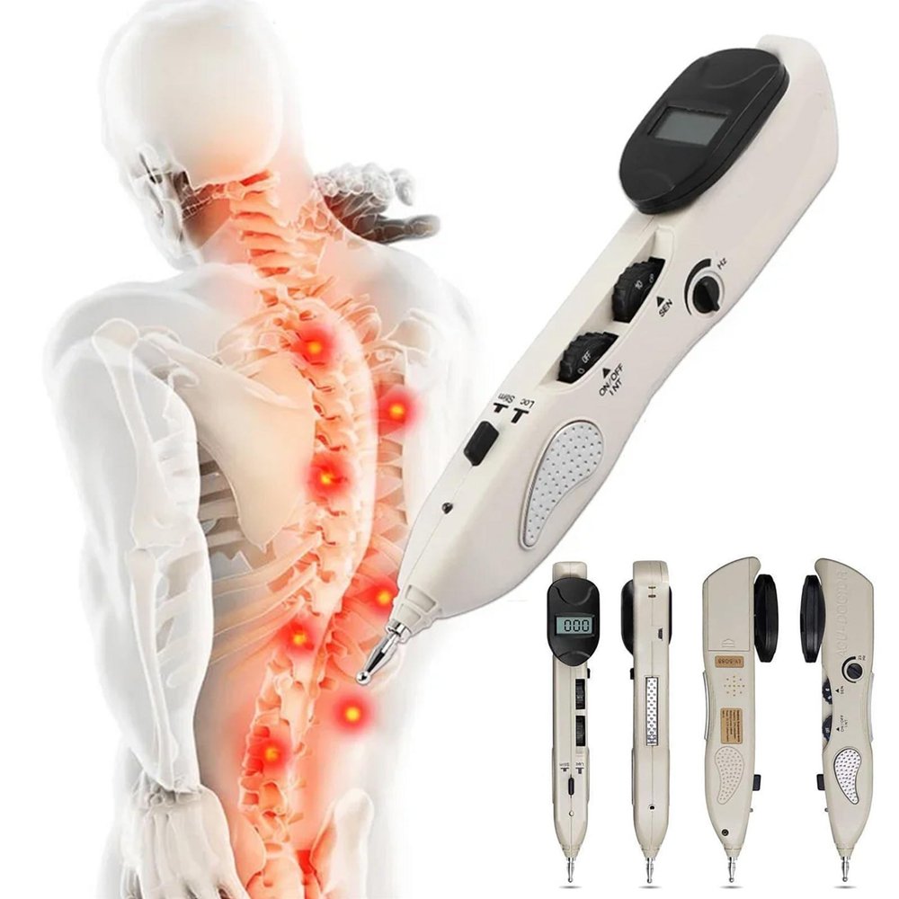 Electronic Acupuncture Pen (10 Intensities + 10 Sensitivity), Body Meridians Massager, Automatically Detect Acupuncture Points, Pulse Frequency: 1-23Hz (Adjustable), for Pain-Relief