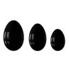 3Pc Rose Quartz Yoni Eggs Set Natural Jade Stone White Crystal Kegel Exerciser Balls Undrilled Women Massager-Obsidian view 1