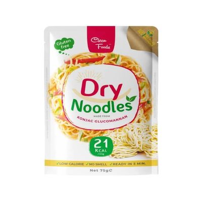 8 x CleanFoods 21 calories dried konjac noodles I 75g I konjac shirataki glucomannan I odor-free l vegan I gluten and fat-free I ready in 5 minutes