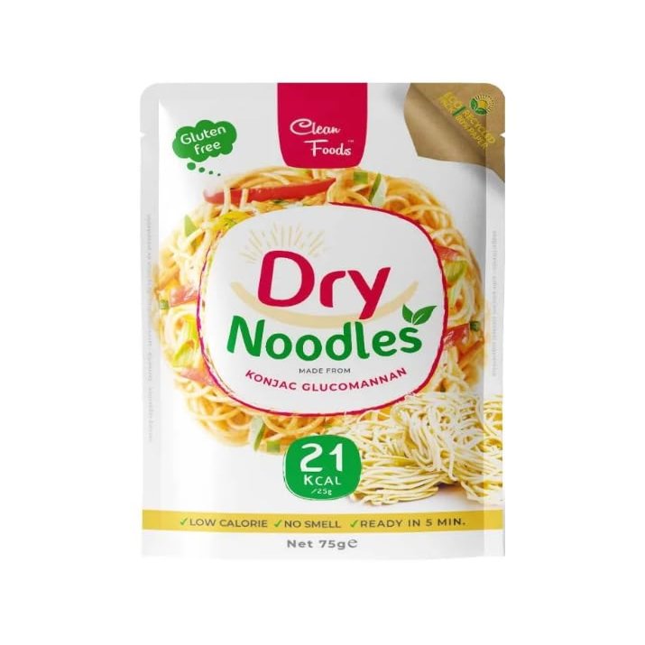 8 x CleanFoods 21 calories dried konjac noodles I 75g I konjac shirataki glucomannan I odor-free l vegan I gluten and fat-free I ready in 5 minutes