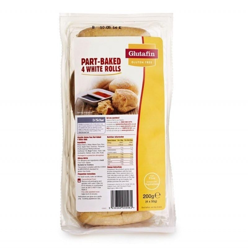Gluten Free Part-Baked White Rolls (4 x 50 g)