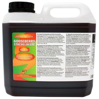 2Litres Gooseberry Diluting Concentrate - Sugar-Free & Highly Concentrated - Makes 66 Litres of Still Drinks - Easy 1:32 Mixing Ratio - Refreshing Gooseberry Flavor Squash Syrup for Drinks