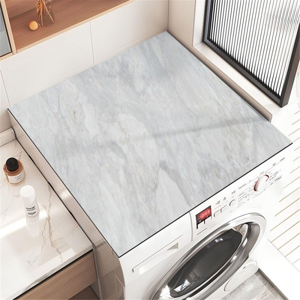 BAMFY Washing Machine Cover, Washer and Dryer Covers for The Top Creativity Marble Printing Front Load Protect Furniture Non-Slip Portable Top Cover for Laundry(30 * 40cm,A)