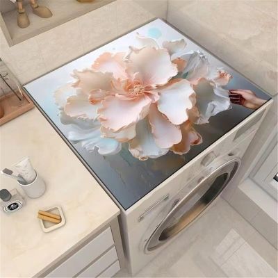 BAMFY Washer and Dryer Covers for The Top, Washing Machine Cover Furniture Decorate Universal Waterproof Portable Non-Slip Protector Mat Top Cover for Fridge(40 * 50cm,B)