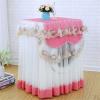 BAMFY Washing Machine Cover Universal Washer and Dryer Covers for The Top Portable Lace Furniture Protector Dust Cover for Front Load Laundry(Pink) view 3