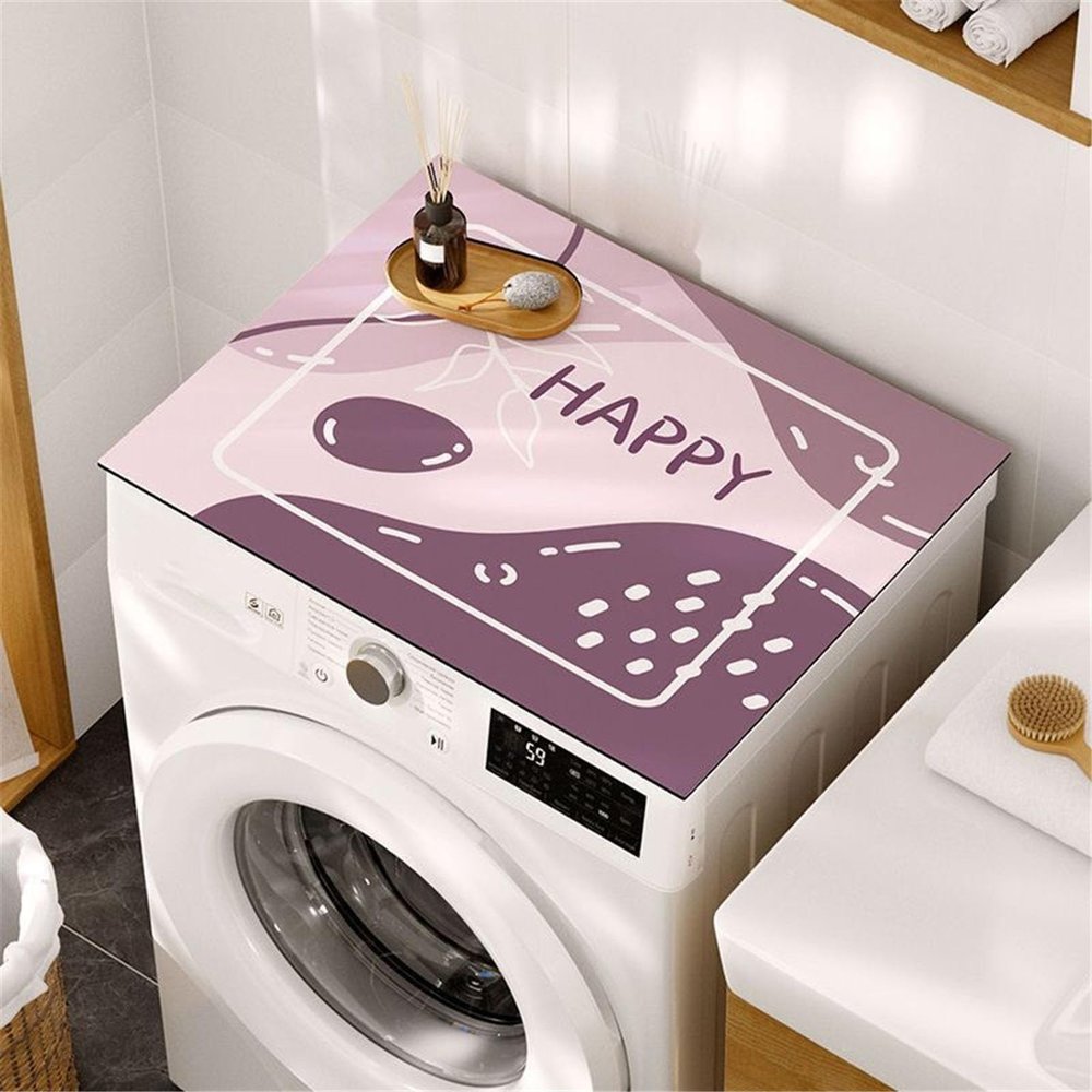 BAMFY Washer and Dryer Covers for The Top Portable Washing Machine Cover for Front Load Furniture Cover Printing Decorate Non-Slip Fridge Protector Mat(30 * 40cm,A)