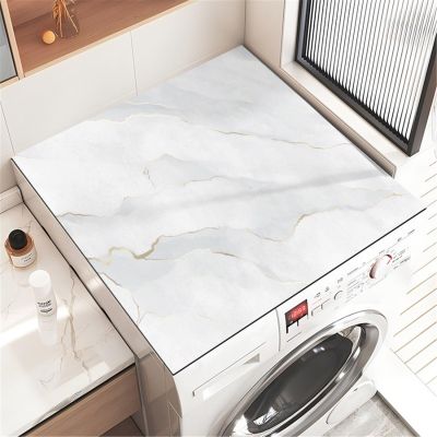 BAMFY Washing Machine Cover, Washer and Dryer Covers for The Top Creativity Marble Printing Front Load Protect Furniture Non-Slip Portable Top Cover for Laundry(50 * 60cm,I)