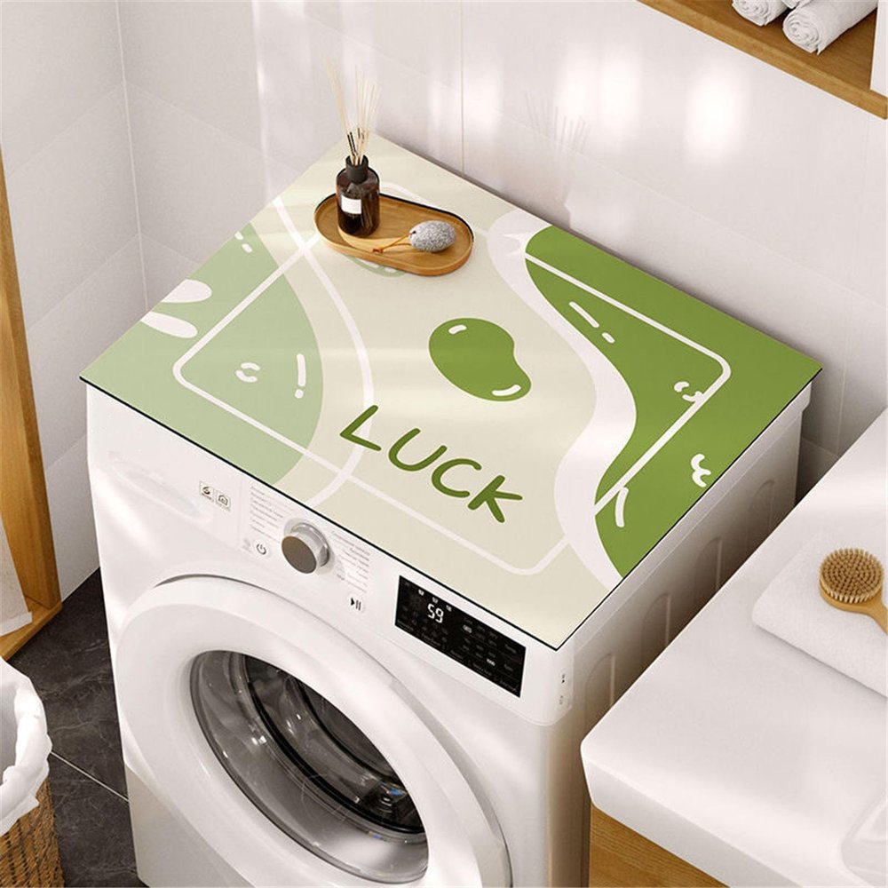 BAMFY Washer and Dryer Covers for The Top Portable Washing Machine Cover for Front Load Furniture Cover Printing Decorate Non-Slip Fridge Protector Mat(50 * 50cm,B)
