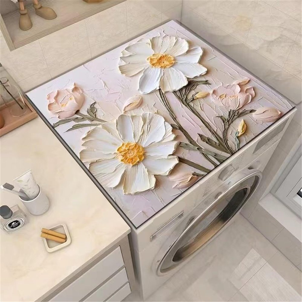 BAMFY Washer and Dryer Covers for The Top, Washing Machine Cover Furniture Decorate Universal Waterproof Portable Non-Slip Protector Mat Top Cover for Fridge(30 * 40cm,D)
