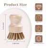 BONUMVITA Cast Iron Scrubber Cleaner with Brass Bristle, 3 Pack Natural Bamboo Handle Copper Scrubber Cleaner for Cast Iron Woks Skillets Pans Pots Table Top BBQ Grills view 2