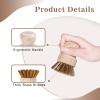 BONUMVITA Cast Iron Scrubber Cleaner with Brass Bristle, 3 Pack Natural Bamboo Handle Copper Scrubber Cleaner for Cast Iron Woks Skillets Pans Pots Table Top BBQ Grills view 3