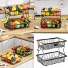 MICFENY Elegant Fruit Organiser Stand Metal Wire Vegetable Basket Space Saving Bread Storage Solution for Home and Office Use view 2