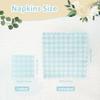 100 Pcs Blue Plaid Napkins Scalloped Cocktail Napkins Folded 5 x 5 Inches Dessert Disposable Napkins for Dinner Wedding Birthday Party view 2