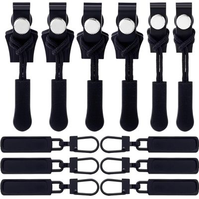 12 Pcs Beojonvy Zipper Sliders, Replacement Zipper Slider, Repair Kit for Zippers, Zipper, Removable Zip Pulls for Jackets, Bags, Suitcases, Jeans Clothing