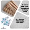 200 White Sugar Sticks & 100 Wooden Coffee Stirrers, Disposable & Eco-Friendly 140mm Silverspoon Sugar Sachets, Granulated Sugar, Stirring Sticks for Hot Drinks Espresso Yourself view 2